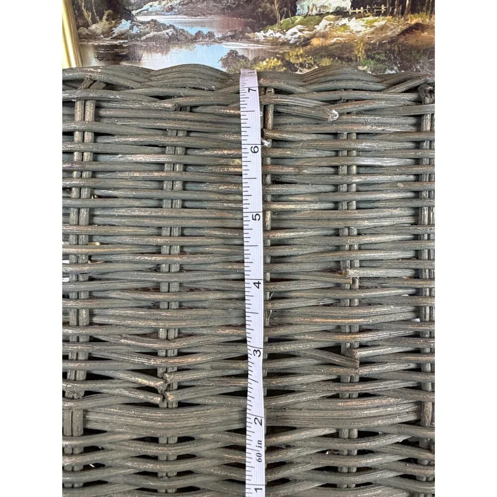 Vintage Hand Painted Goose Flower Cart Wicker Basket Country Cottagecore Decor